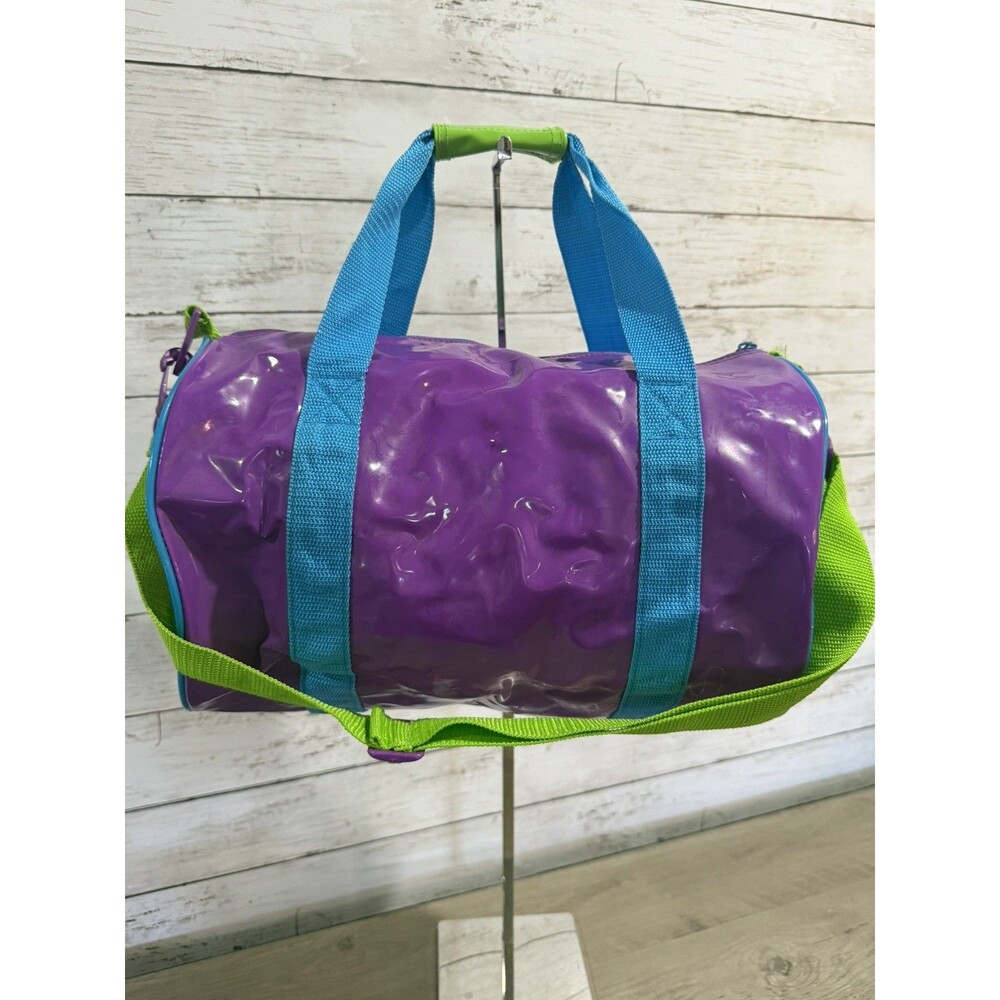Vintage 1990s Lisa Frank Tropical Kissing Fish vinyl duffle bag RARE Rainbow - Picture 7 of 9